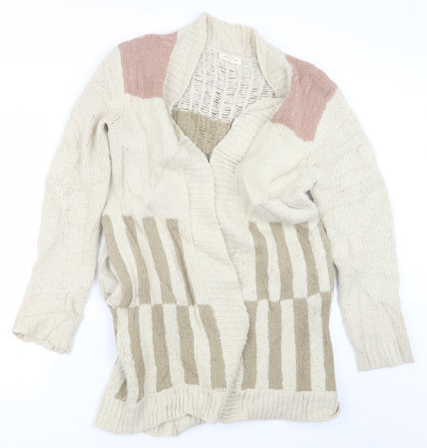 Womens UK Size S Silence + Noise Beige Cardigan Jumper