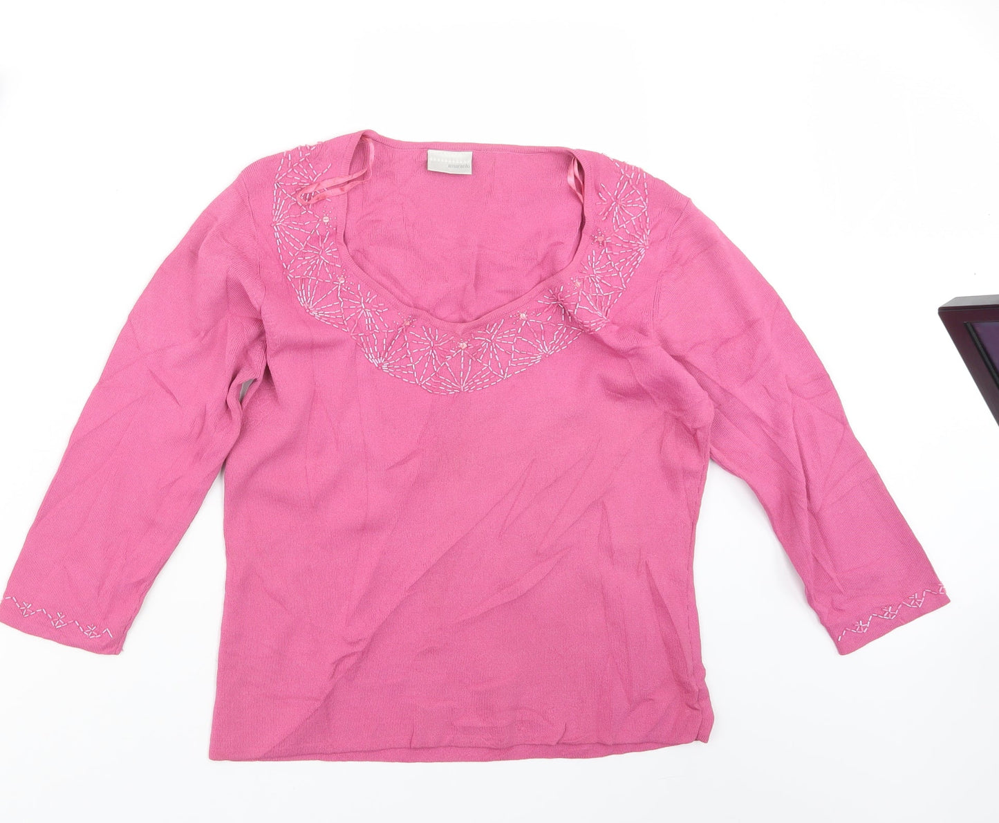 AMARANTO Womens Pink   Pullover Jumper Size 16