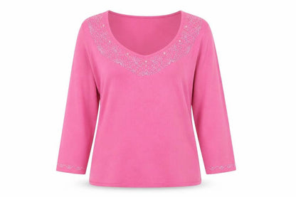 Womens UK Size 16 AMARANTO Pink Pullover Jumper
