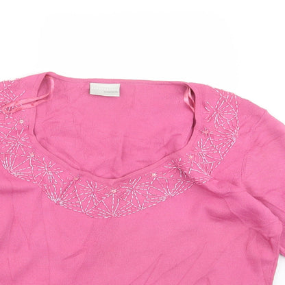 AMARANTO Womens Pink   Pullover Jumper Size 16