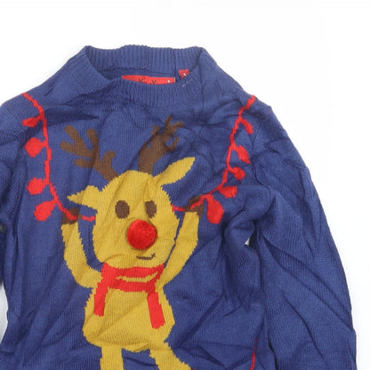 The Christmas Workshop Mens Blue  Knit Pullover Jumper Size S  - Christmas