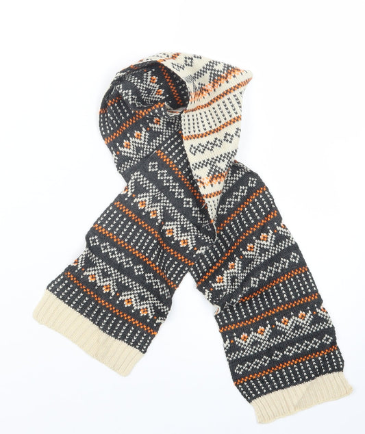 Preworn Boys Blue Geometric Knit Scarf  One Size