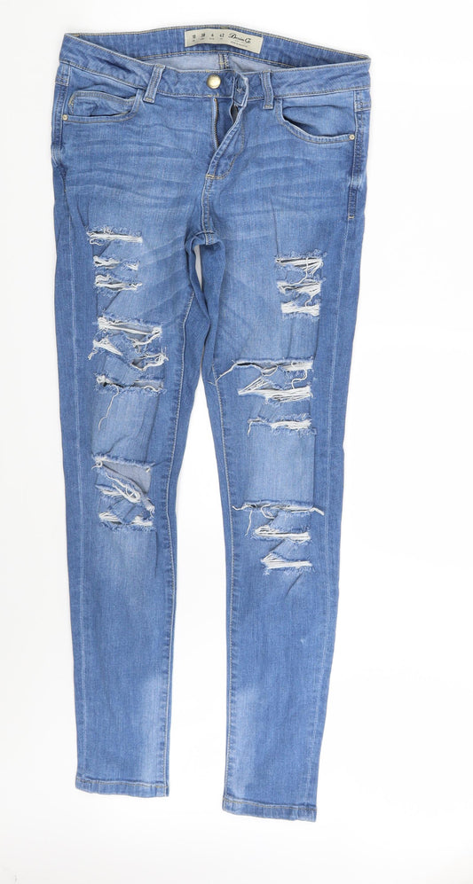 Denim & Co. Womens Blue  Denim Skinny Jeans Size 10 L29 in