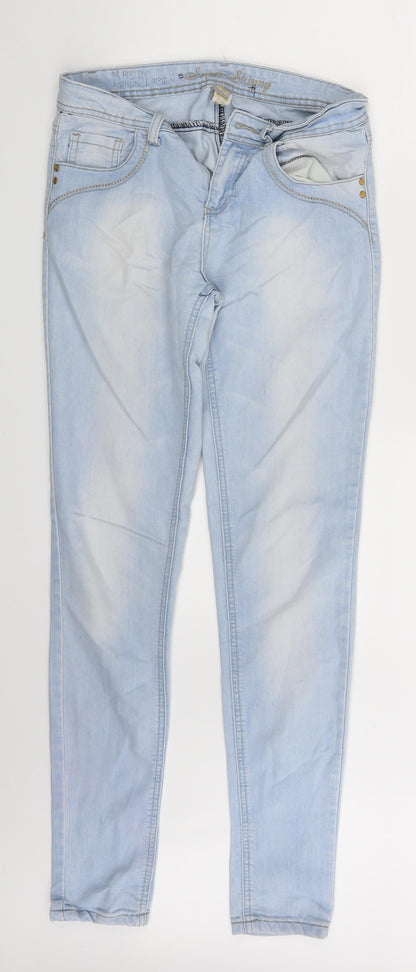Denim & Co. Womens Blue  Denim Skinny Jeans Size 10 L31 in