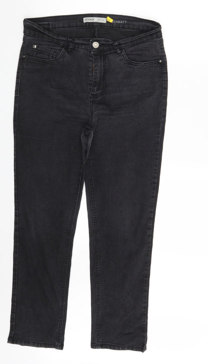 Snooker Jeans Womens Black  Denim Straight Jeans One Size L27 in