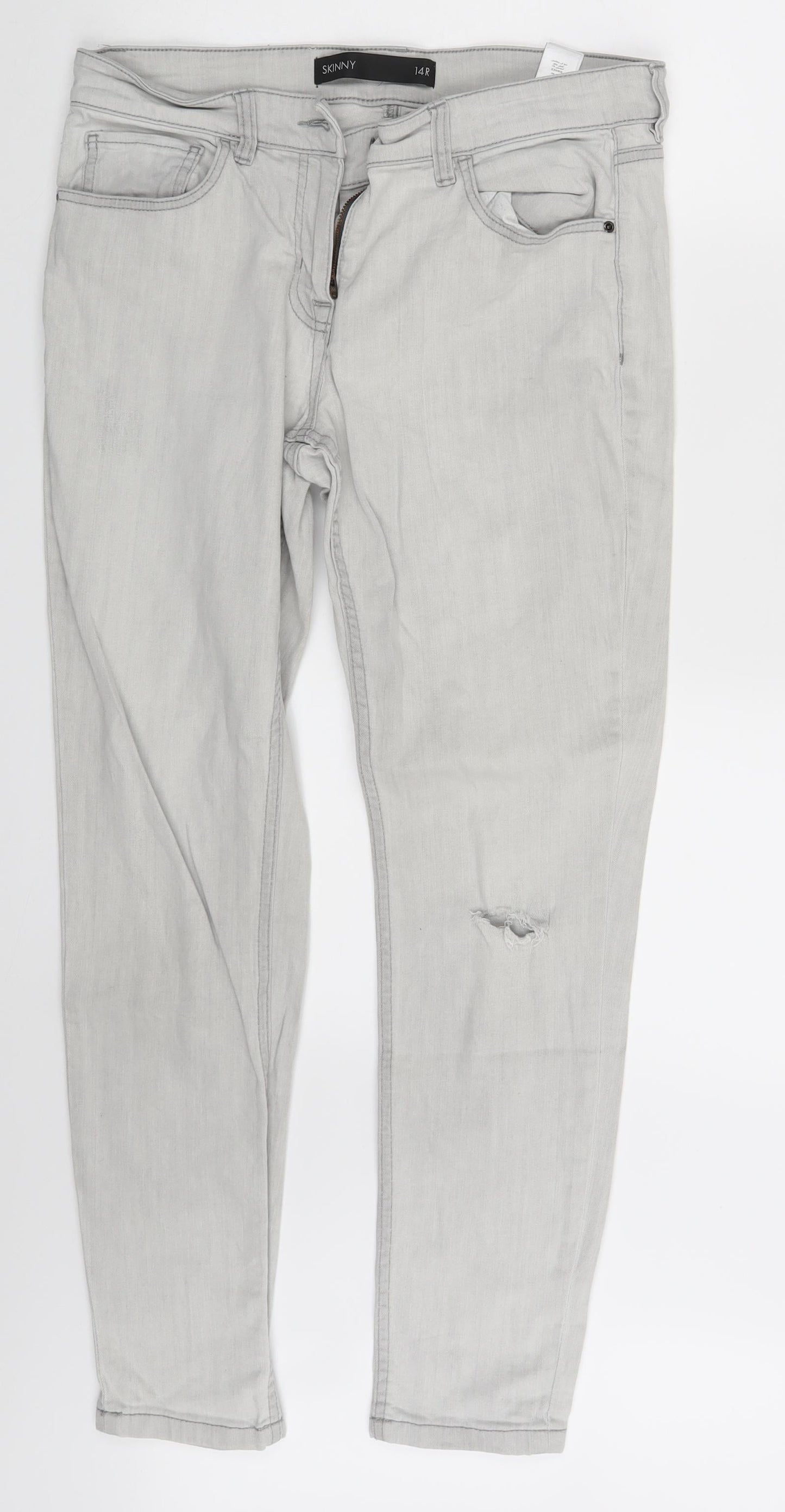 NEXT Womens Grey  Denim Skinny Jeans Size 14 L28 in