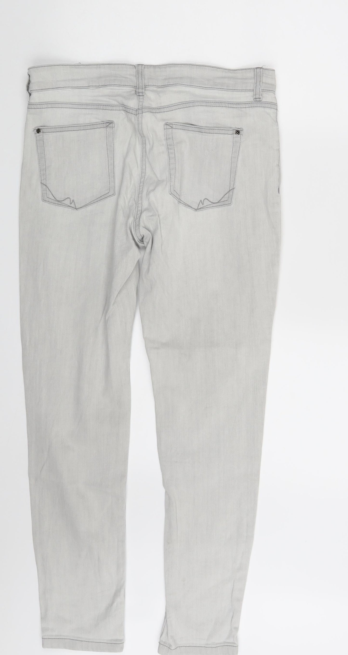 NEXT Womens Grey  Denim Skinny Jeans Size 14 L28 in