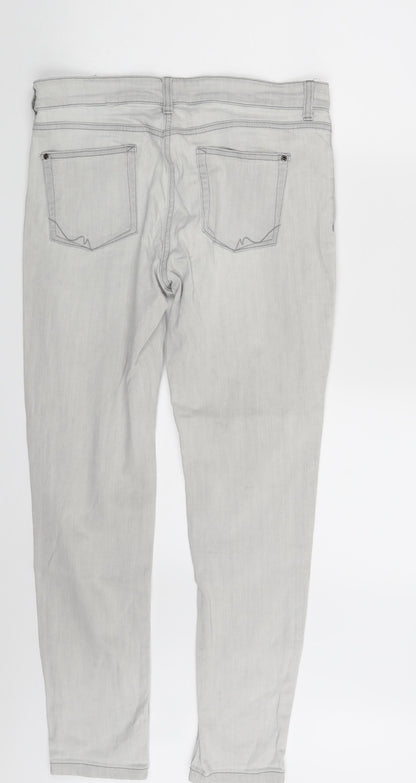 NEXT Womens Grey  Denim Skinny Jeans Size 14 L28 in