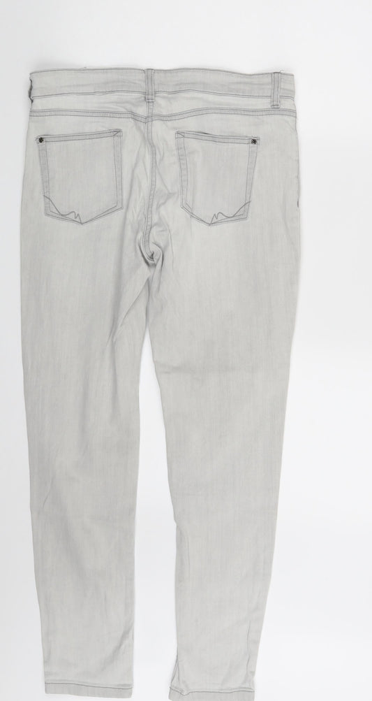 NEXT Womens Grey  Denim Skinny Jeans Size 14 L28 in