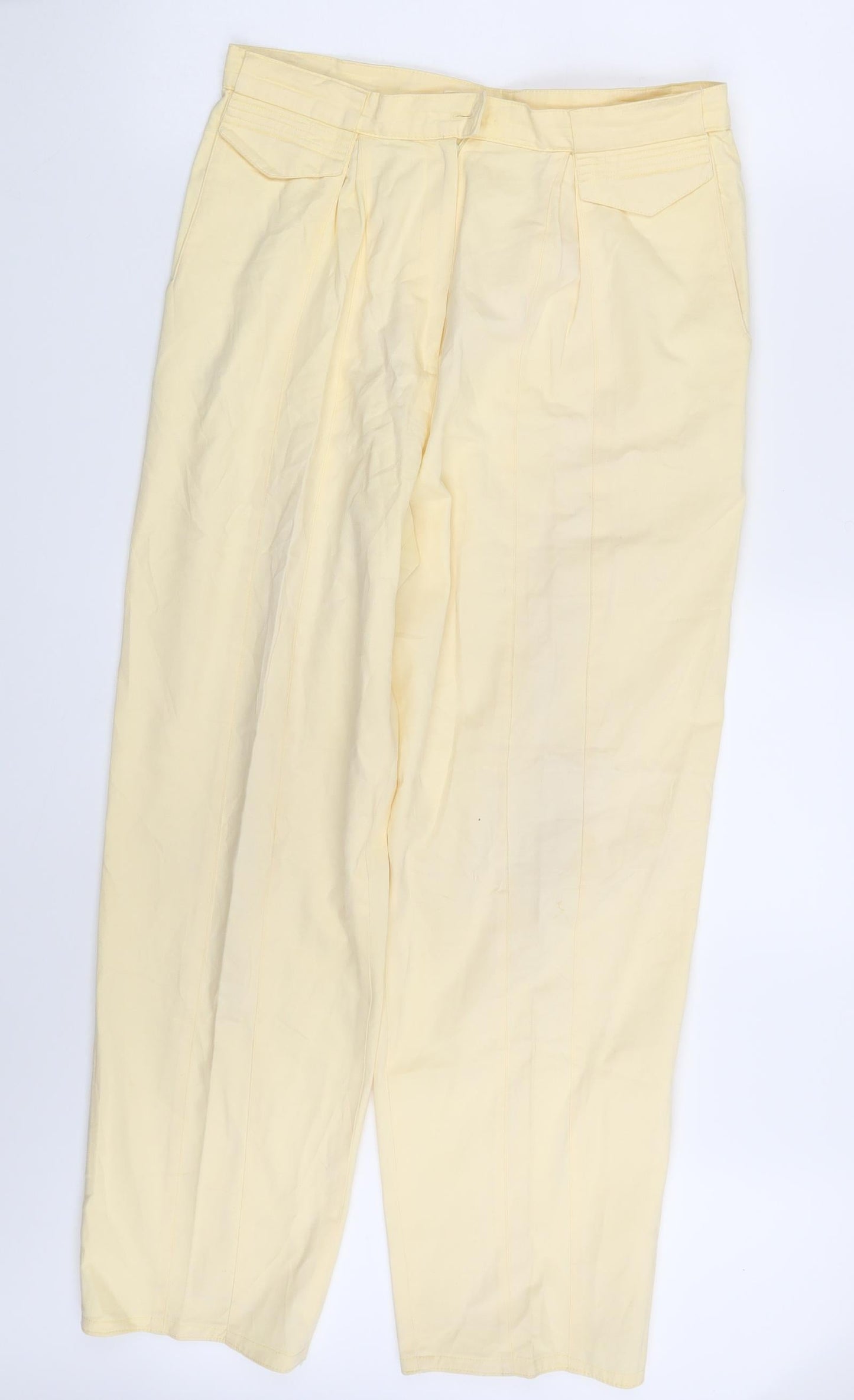 Womens UK Size 14 Preworn Regular Fit Dress Pants Ivory Trousers