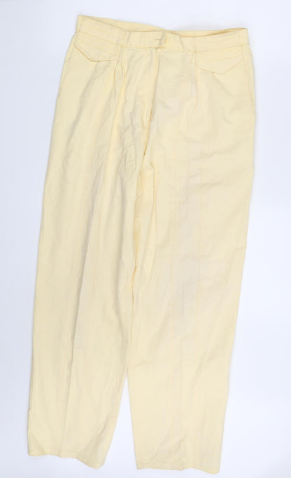 Womens UK Size 14 Preworn Regular Fit Dress Pants Ivory Trousers