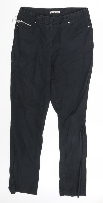 Womens UK Size 10 Punt Roma Regular Fit  Black Trousers