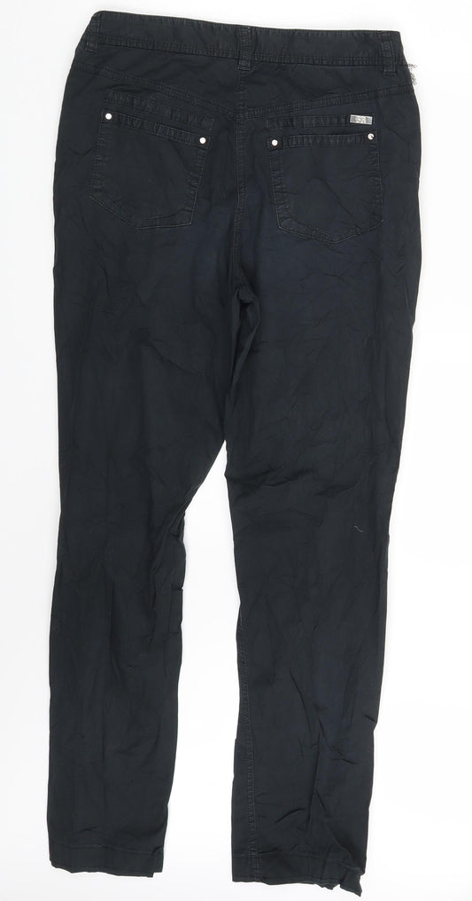 Womens UK Size 10 Punt Roma Regular Fit  Black Trousers