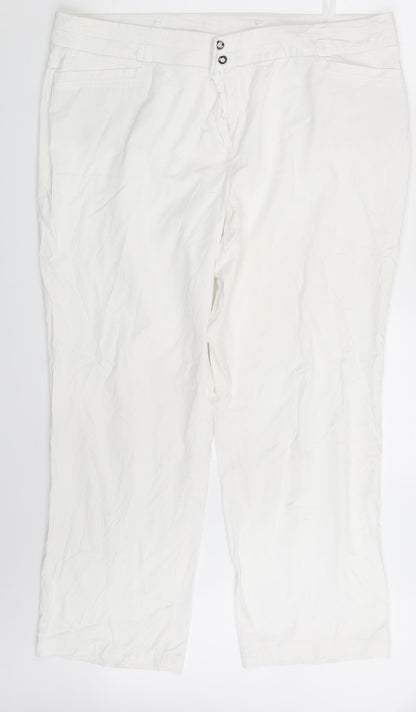 Womens UK Size 40 in Gelco Regular Fit Chino White Trousers