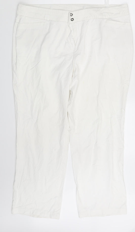 Womens UK Size 40 in Gelco Regular Fit Chino White Trousers