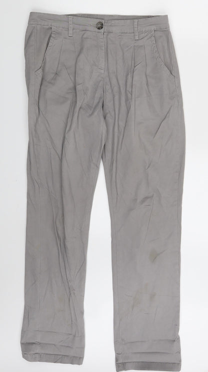 Womens UK Size 10 Up Fashion Regular Fit Chino Grey Trousers