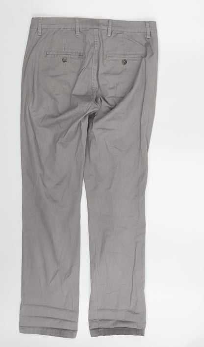 Womens UK Size 10 Up Fashion Regular Fit Chino Grey Trousers