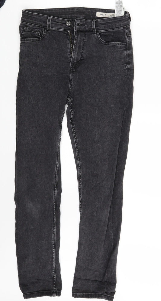 M&S Womens Grey  Denim Skinny Jeans Size 10 L27 in