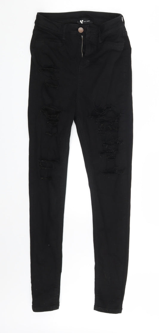 Very Womens Black  Denim Skinny Jeans Size 12 L27 in
