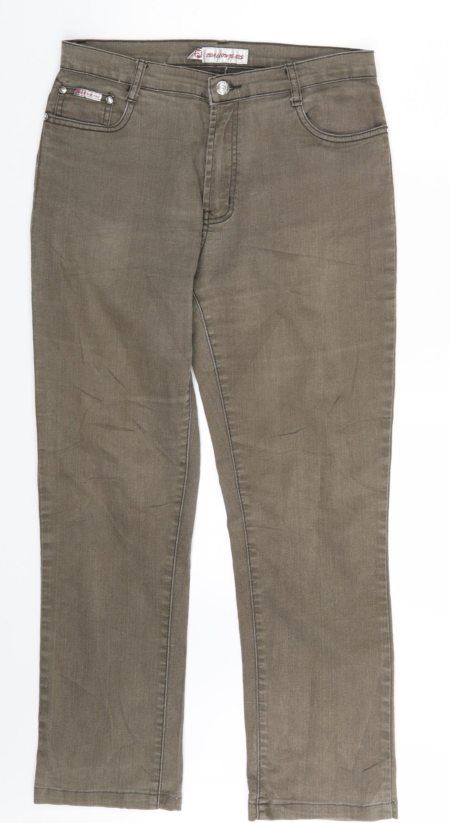 Swallow Jeans Womens Beige  Denim Straight Jeans Size XL L28 in