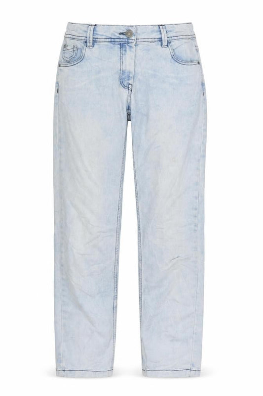 Front view of 152 Jeans girls’ blue denim straight jeans one size