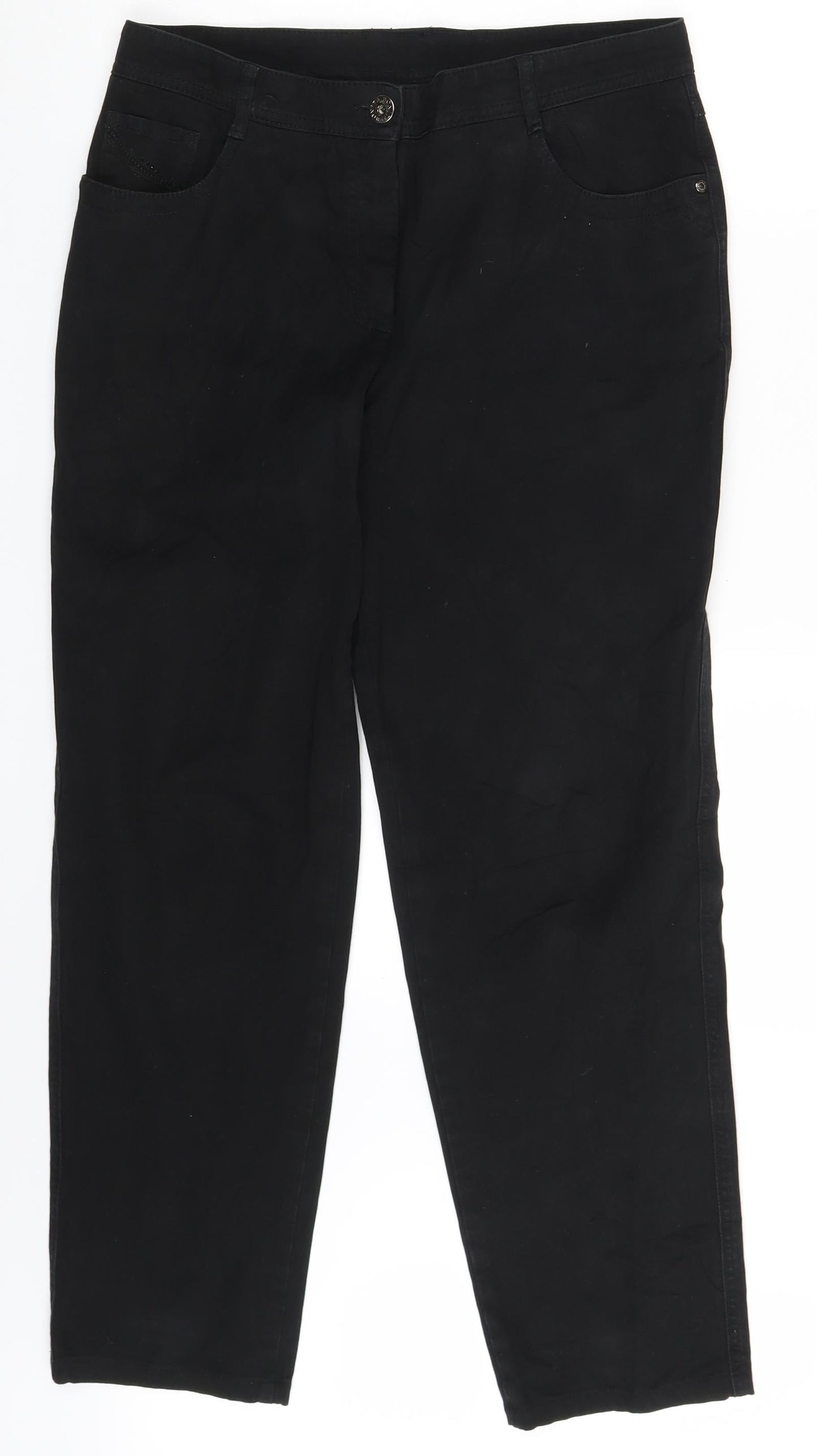 Womens UK Size 32 in Bonita Regular Fit Straight Black Jeans