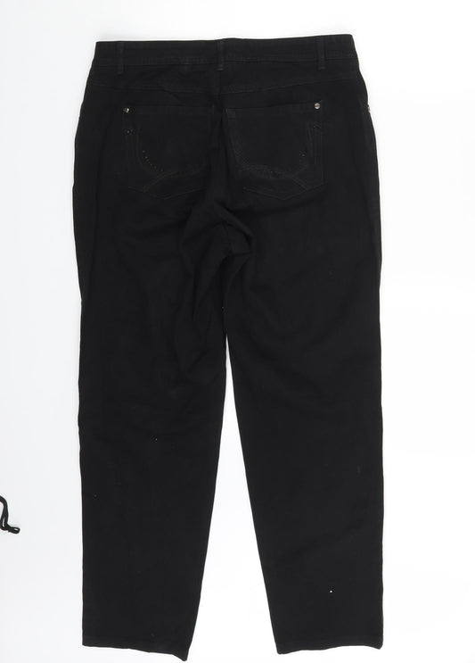 Womens UK Size 32 in Bonita Regular Fit Straight Black Jeans