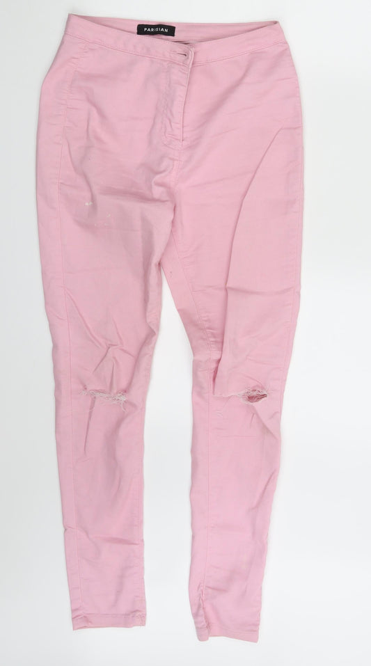 Parisian  Womens Pink  Denim Jegging Leggings Size 10 L28 in