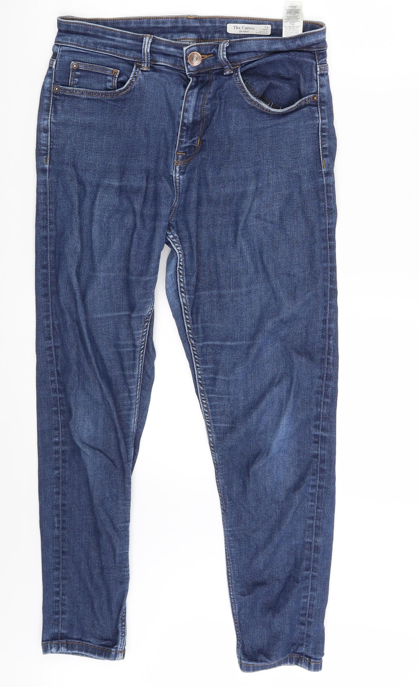 M&S Womens Blue  Denim Skinny Jeans Size 12 L24 in