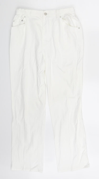 Original Jeanswear Womens White  Denim Straight Jeans One Size L28 in