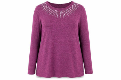 Grace Womens Purple  Knit Pullover Jumper Size 16