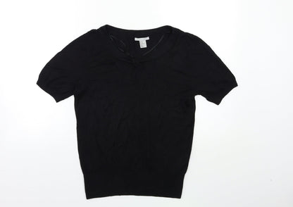 H&M Womens Black  Knit Pullover Jumper Size M