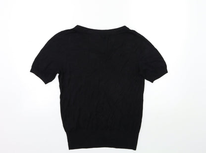 H&M Womens Black  Knit Pullover Jumper Size M