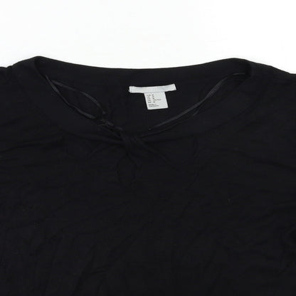 H&M Womens Black  Knit Pullover Jumper Size M