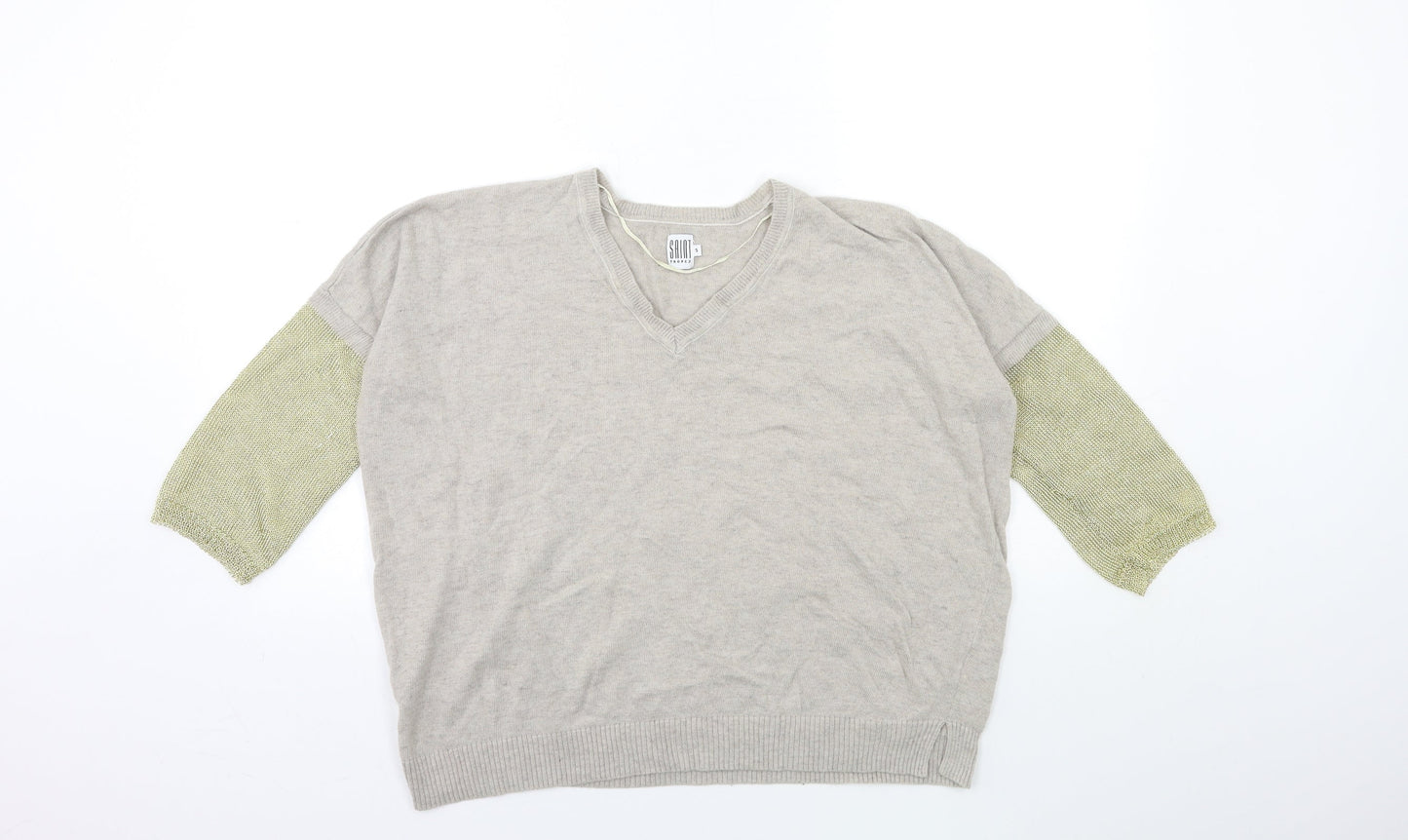 Womens UK Size S Saint Tropez Clothing Grey Pullover Jumper