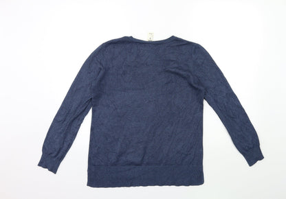 Now Womens Blue  Knit Pullover Jumper Size S