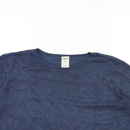 Now Womens Blue  Knit Pullover Jumper Size S