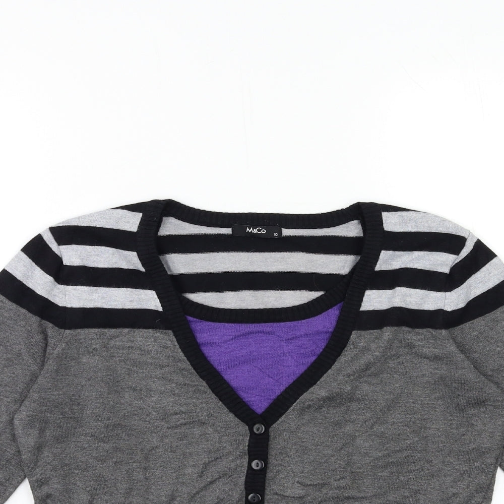 Womens UK Size 10 M&Co Grey Pullover Jumper