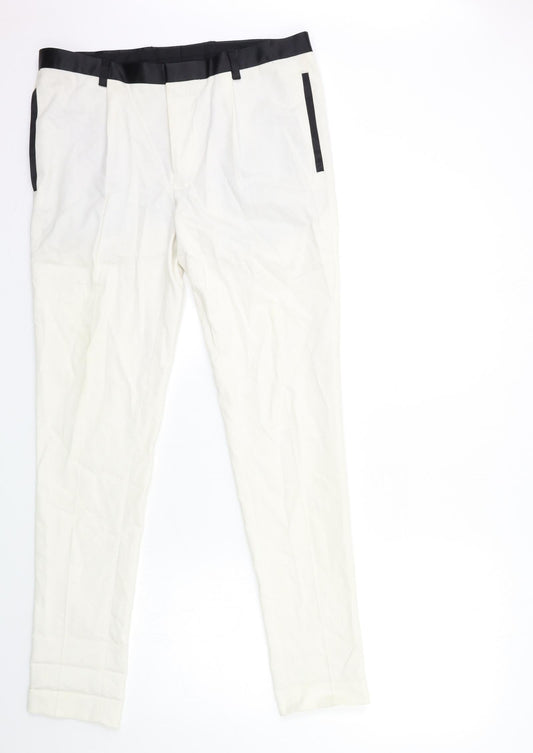 Womens UK Size 32 in ASOS Regular Fit  White Trousers