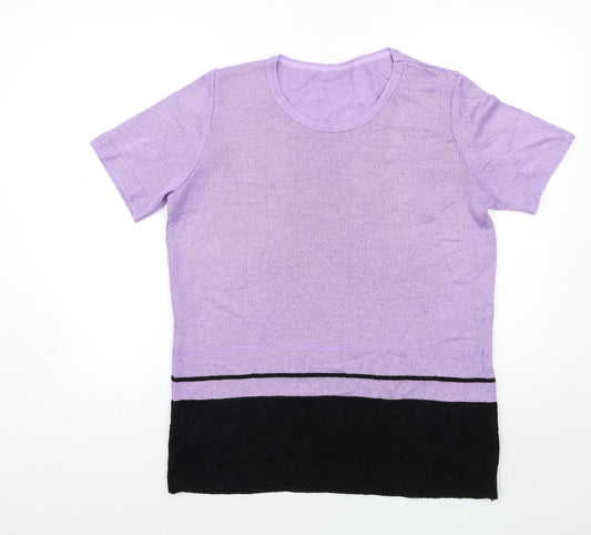 George Womens Blue Striped Knit Pullover Jumper Size 14