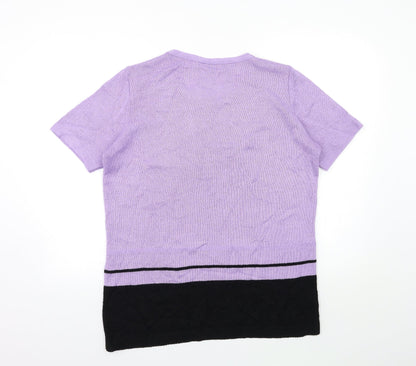 George Womens Blue Striped Knit Pullover Jumper Size 14