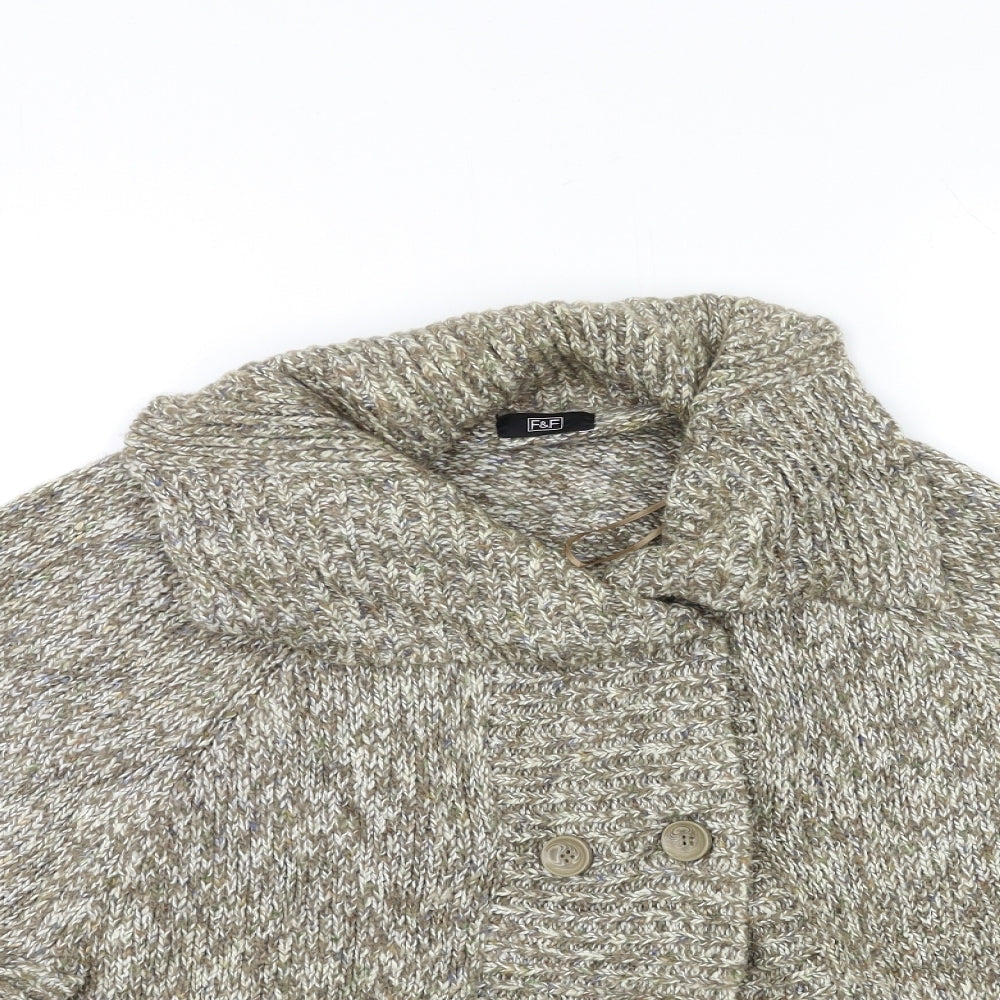 F&F Womens Brown  Knit Cardigan Jumper Size M