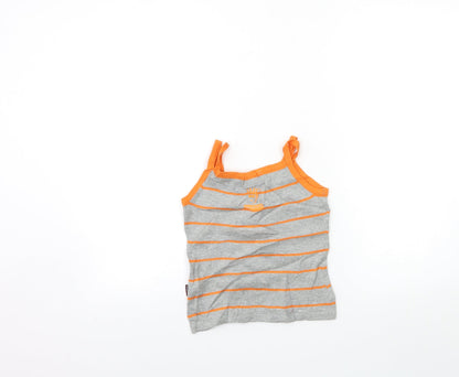 dwudang man Boys Grey Striped Knit Basic Tank Size 7 Years