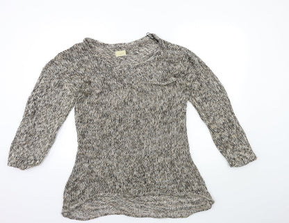 Crafted Womens Brown  Knit Pullover Jumper Size 12