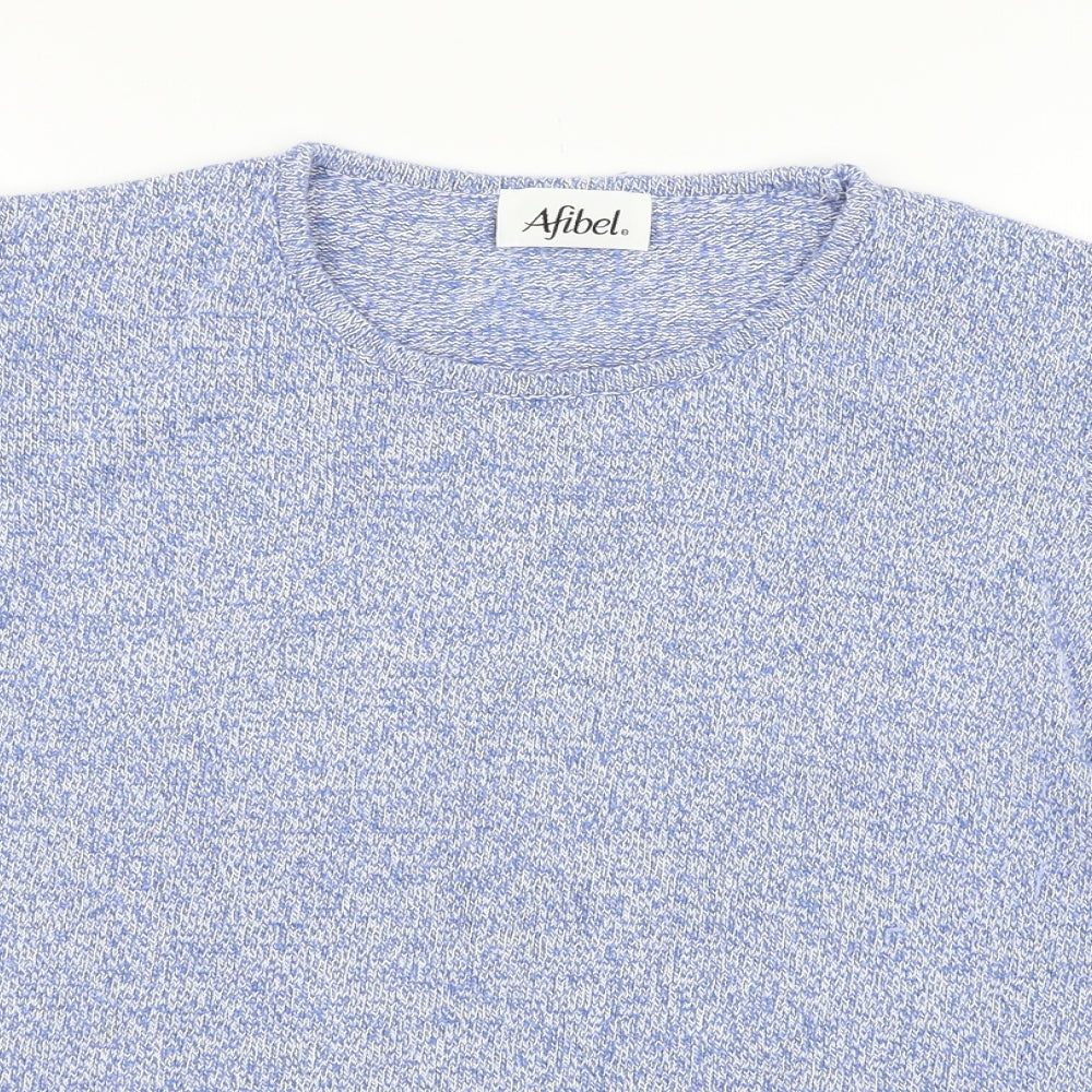 Womens UK Size 20 Afibel Blue Basic T-Shirt