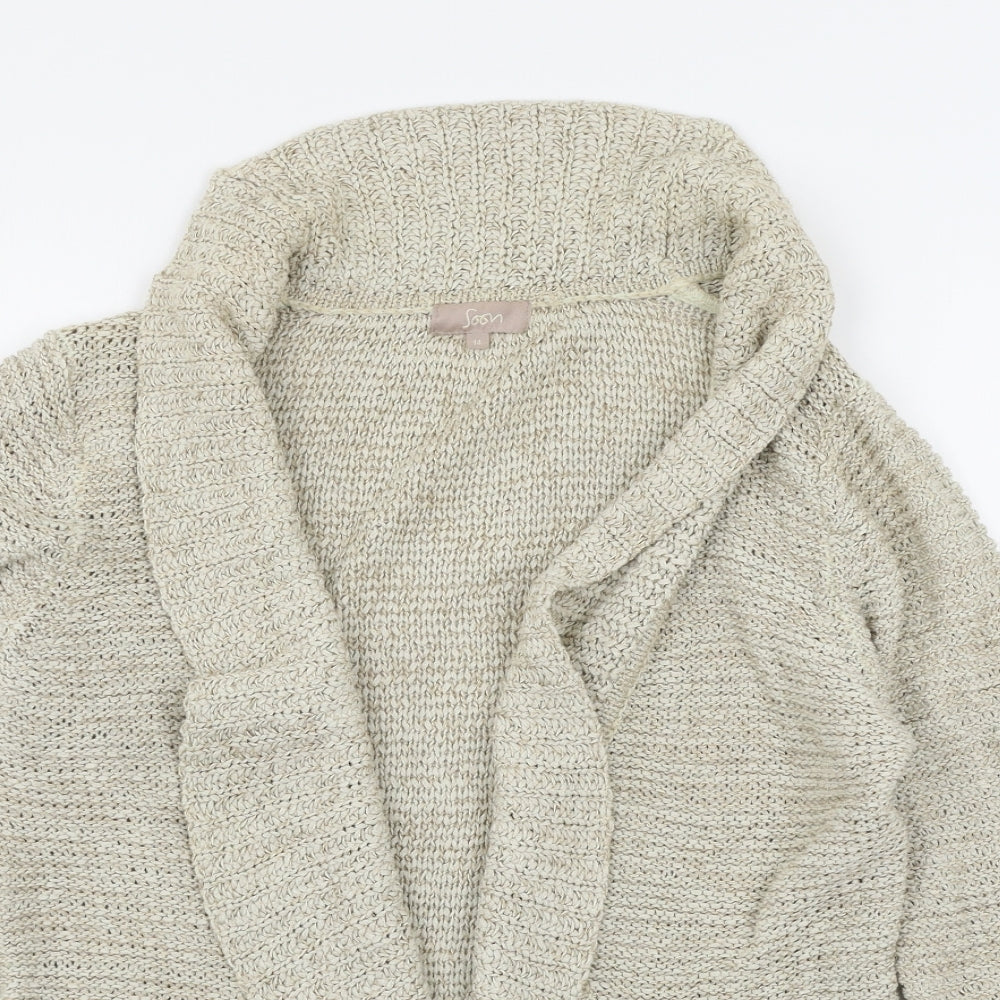 Womens UK Size 14 Soon Beige Cardigan Jumper