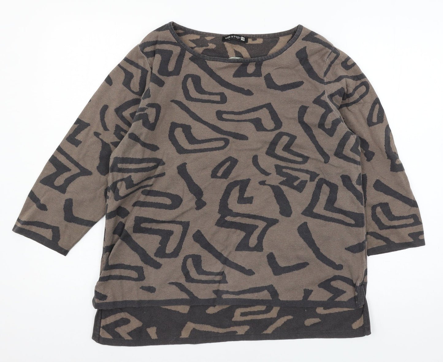 Womens UK Size 16 Viz-A-Viz Brown Pullover Jumper