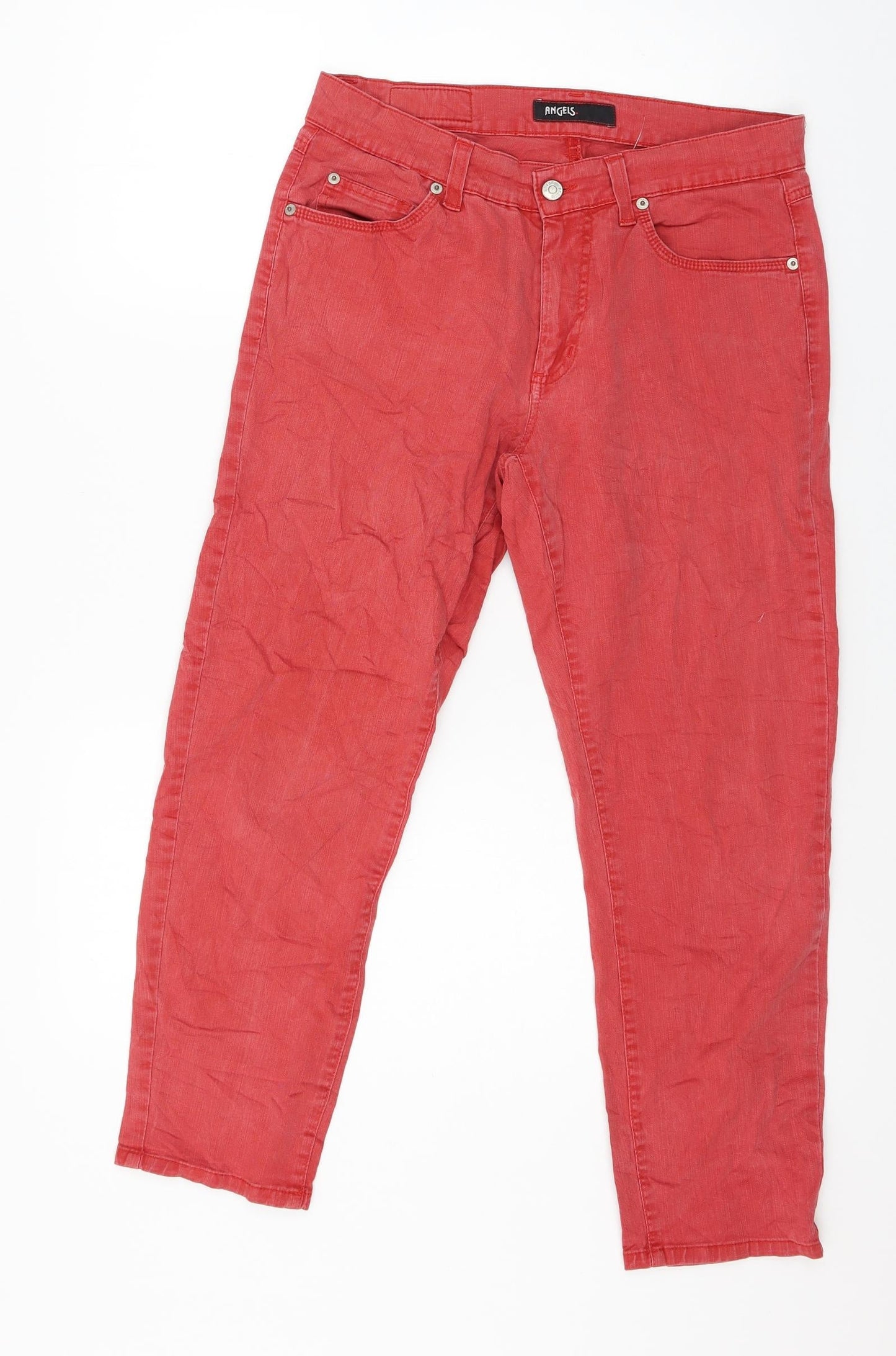 Womens UK Size 12 Angels Regular Fit Skinny Red Jeans