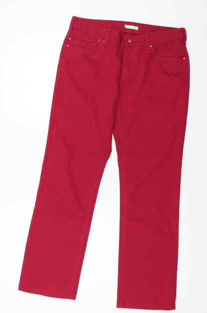 SHE Womens Pink  Denim Straight Jeans Size 12 L33 in