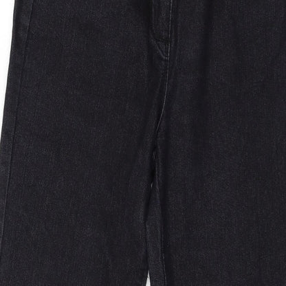 Womens UK Size 10 Preworn Regular Fit Straight Black Jeans